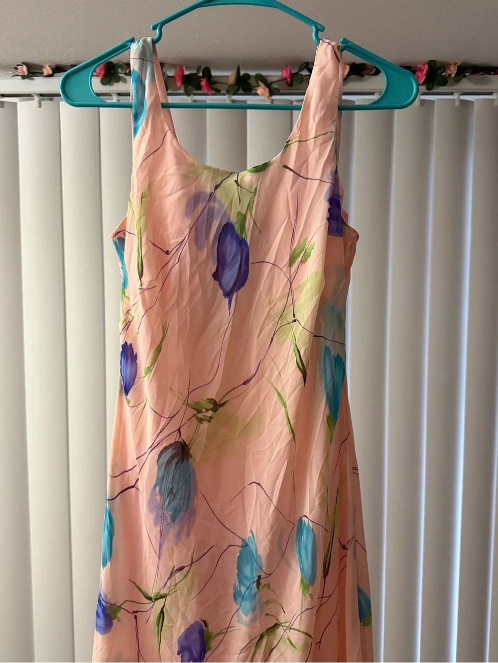 Vintage Mary McFadden Pink floral long Maxi dress size 6 CottageCore Fairycore